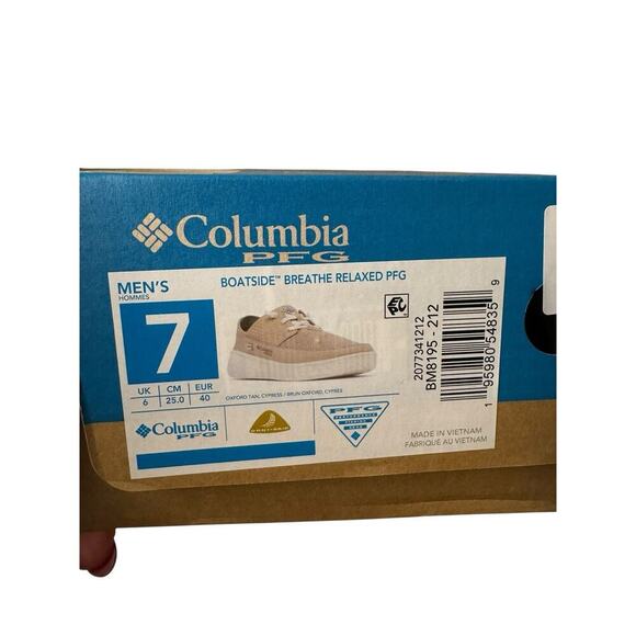 Columbia NEW Men's PFG Boatside™ Relaxed Shoes Size 7 Neutral Tan Lightweight - Picture 8 of 8